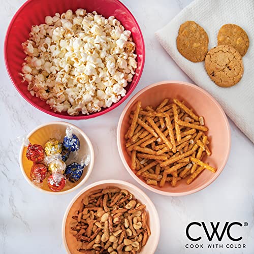 COOK WITH COLOR Prep Bowls with Lids- Wide and Deep Nesting Plastic Small Mixing Bowl Set with Lids, 8 Piece Set - Deep Bowls, Rose - color: Rose, size: 8 Piece Set - Deep Bowls