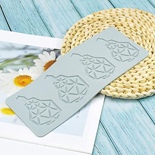 TUKE 3D Hollow Lace Fondant Molds Fruits Leaf Shape Lace Mat Party Cake Decoration Tool Cupcake Mat Silicone Molds for Polymer Clay Chocolate Baking Gummy Mould (Pear_9x3.52x0.12inch_J) - size: Pear_9x3.52x0.12inch_J