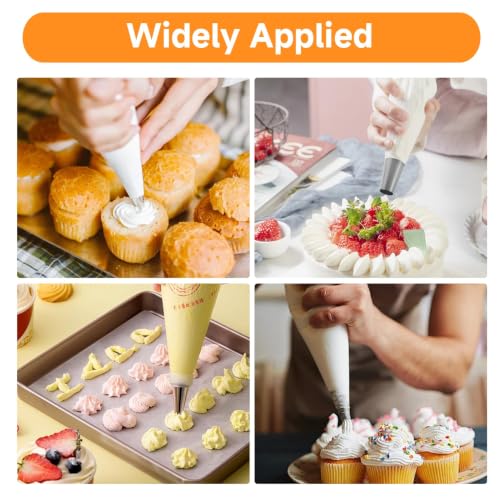 5 Pcs Large Piping Tips Set with Coupler - color: F02/F06/9FT/R22L