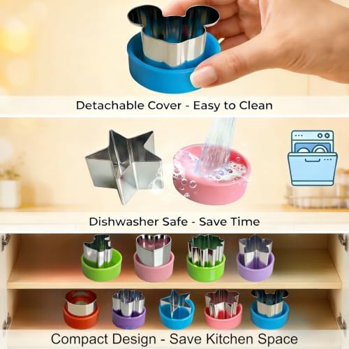 9 PCS 1.5 In Mini Fruit Vegetable Cookie Cutters Set for Kids