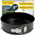 Cheesecake Pan 9" Carbon Steel With Removable Bottom – Leakproof Design - size: 9 Inch