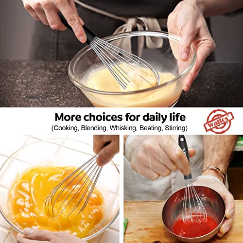 Stainless Steel Wire Whisk Set - 3 Packs Balloon Whisk, Thick Wire Whisk ＆ Strong Handles, Egg Frother for Cooking, Blending, Whisking, Beating and Stirring (7"+9"+11") - size: 7+9+11 in Silver