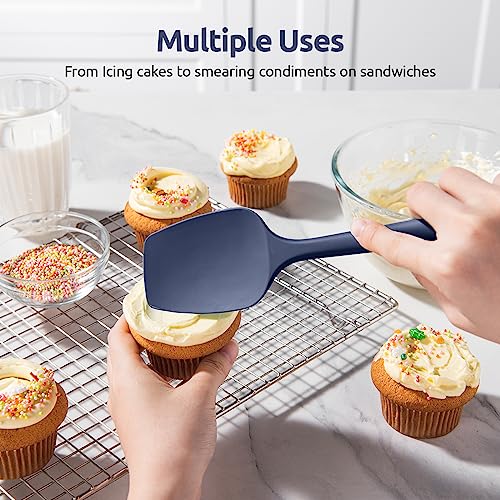U-Taste Silicone Spoon Spatula Set of 3, 480°F High Temp, Midnight Blue - color: Midnight Blue