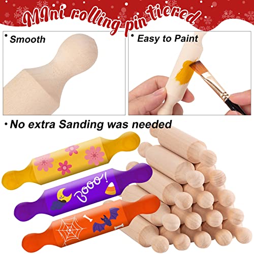 45Pcs Wooden Mini Rolling Pin Long Kitchen Baking - color: Rolling Pins 45