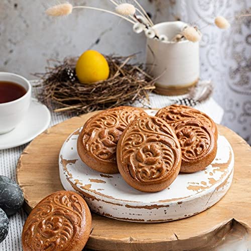 MOTEERLLU Wooden Springerle Cookie Molds for Baking, Easter Egg - style: Easter Egg