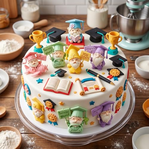 Mujiang Graduation Silicone Mold Dr Cap Diploma Fondant Mold Set Of 2 - color: Style E