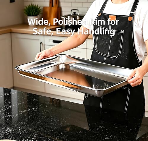 19.5"x13.5" Extra Large Commercial Baking Pan & Crisping Tray Set