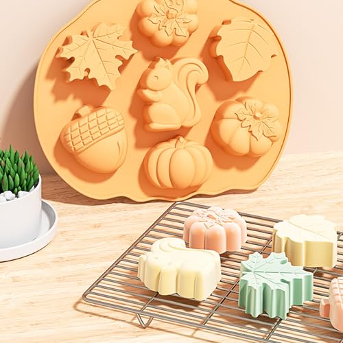 Fall Silicone Mold, Thanksgiving Pumpkin Maple Leaf Acorn Chocolate Molds
