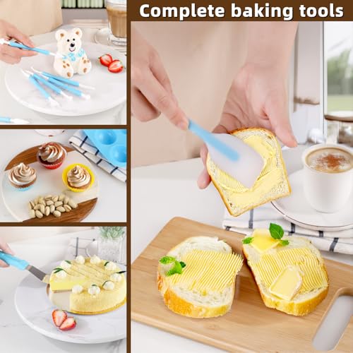 Cake Decorating Kit: Decorating Supplies Tools Kit 238 PCS Baking Accessories Include Spiping Bags and Tips Set, Piping Tips Set, Spatulas, Cake Scraper, 50 Piping Bags, Blue - color: Blue (236 PCS)