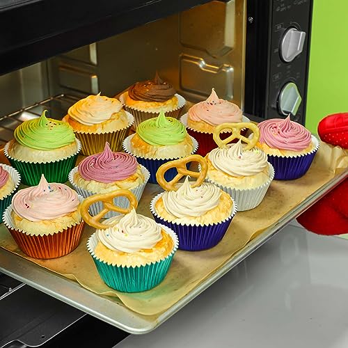 Gifbera Standard Navy Blue Foil Cupcake Liners Paper Baking Cups 200-Count - color: Navy Blue