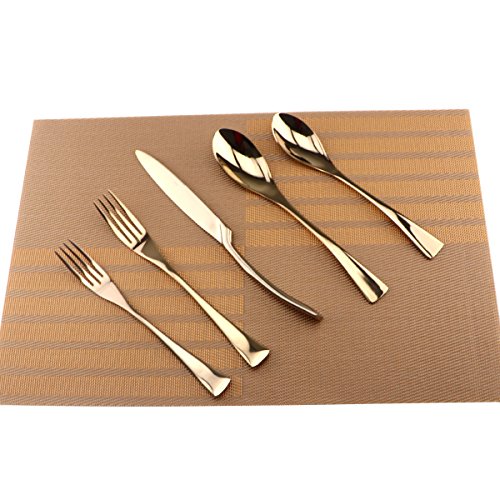 Silversmiths 20 Piece Beacon Flatware Set, Copper Mirror/Rose Gold, Service for 4 - size: 4-set-rose gold