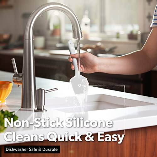DI ORO Silicone Spatula Set - 600F Heat Resistant, 3-Pc Stone - color: Stone