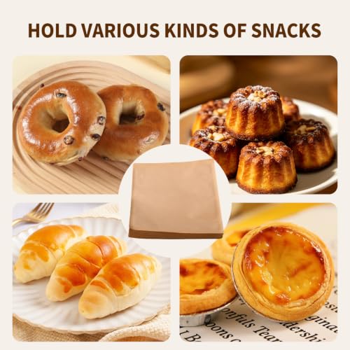 Cookie Bags with Seal, 100 Pack 7.1x7.5 Inch Bakery Bags with Window - size: 7.1 X 7.5in