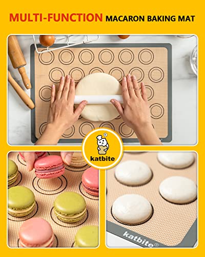 Katbite Macaron Silicone Baking Mat Set of 2 Grey - color: 2 Pack
