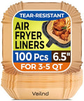 Vailnd 100PCS 6.5IN Square Air Fryer Paper Liners Disposable for 3-5QT - size: 6.5 inch Square