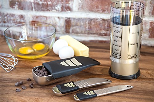 KitchenArt Baker’s Pro Adjust-A-Measure Set, 4-Piece, Satin - size: 4-Piece Set