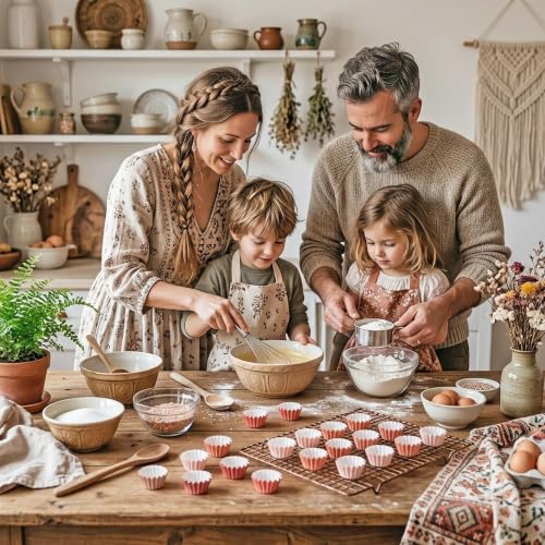 Boho Mini Size Cupcake Liners, Bulk Grease Resistant Baking Cups - color: Boho