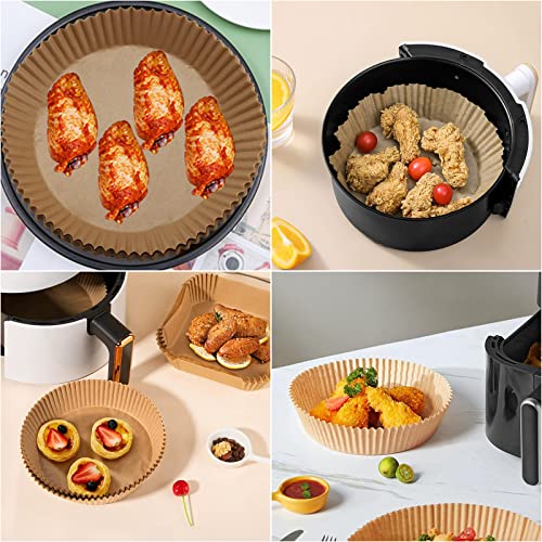200Pcs Air Fryer Disposable Paper Liner, Round Non-Stick Air Fryer Liners Parchment Paper for Baking Roasting Microwave Oven (6.3 inch) (Pack of 2) - size: 6.3"Round (Pack of 2)