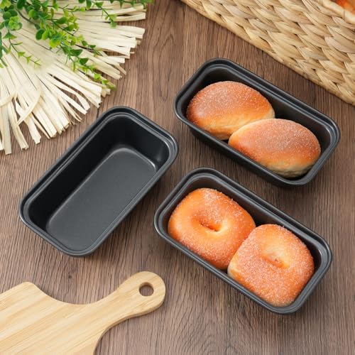 6 x 3 x 2 In Mini Loaf Pans for Baking Bread, Meatloaf, Bananas, Brownies - color: Black, size: Mini 6x3 Inch-8pack