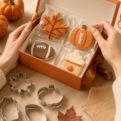 JarThenaAMCS 7Pcs Fall Thanksgiving Football Cookie Cutters Set