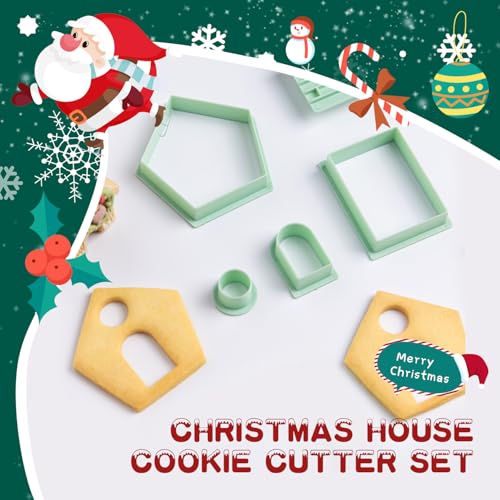 KALAIEN 5 Pcs Gingerbread House Cookie Cutter Set - color: 5 pcs