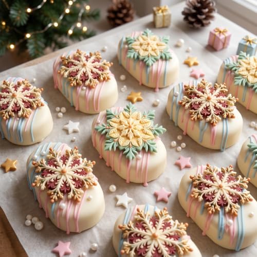 Christmas Snowflake Silicone Mold Snow Fondant Chocolate Mold - color: Style J