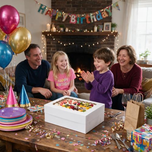 30pcs 14x10x6in Rectangular Quarter Sheet Cake Boxes with Window - size: 14x10x6inch