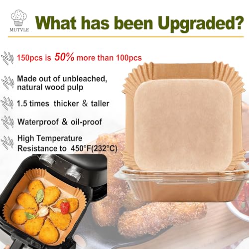 Air Fryer Liners Disposable 4QT/5QT for Chefman Air Fryer - size: 7.5 inch Square