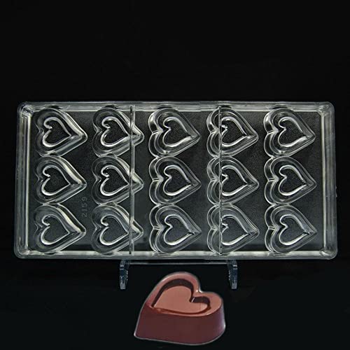 Grainrain Plastic Chocolate Molds Valentine's Day Heart Candy Molds Plastic Polycarbonate Chocolate Molds Clear Hard DIY Pastry Baking Tool (S5-19381) - color: S5-19381