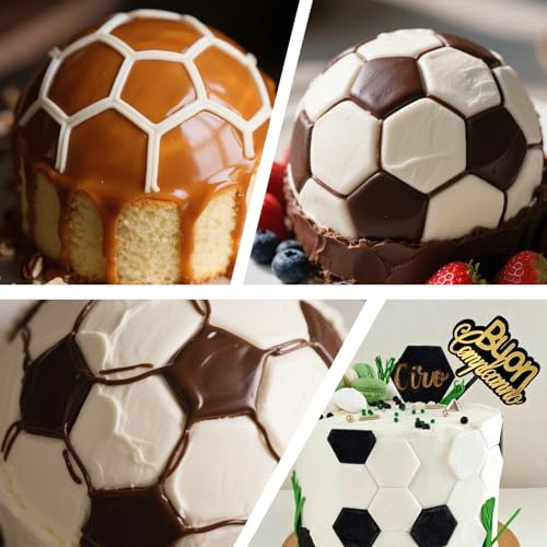 Bewudy 7 PCS Football Cookie Cutter, Hexagon Cookie Cutter Football Mold