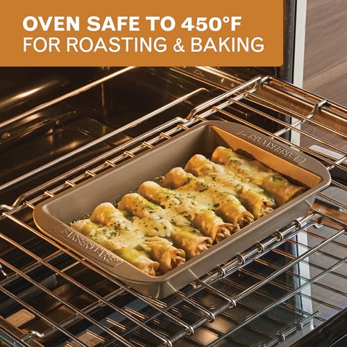Farberware Nonstick Rectangular Cake Pan, 9x13 Baking Pan, Mocha - color: Mocha