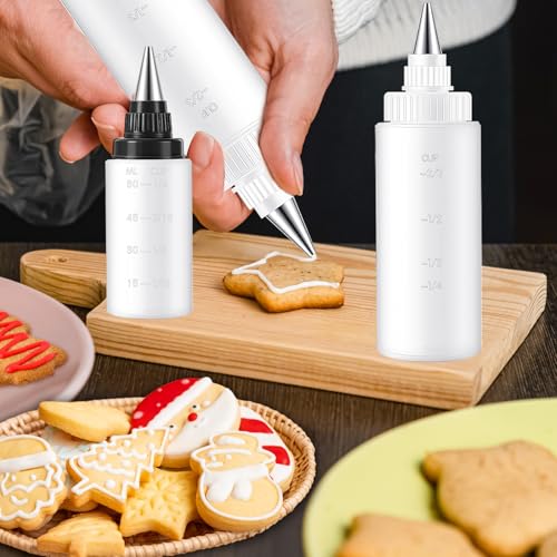 4 Pcs Squeeze Icing Bottles for Cookie Decorating,2 oz & 4 oz - size: 2 Ounces (Pack of 4)