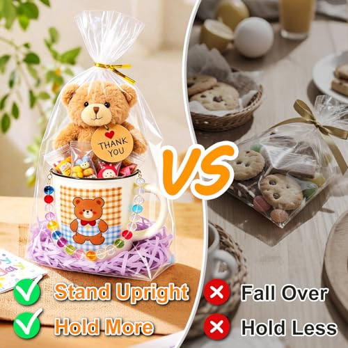 PigPotParty Cellophane Gift Bags 8x14 Inch, 100 Pack, Clear Goodie Bags - color: 8x14 Inch (Pack of 100)