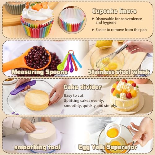 720PCS Cake Decorating Kit with Baking Supplies & Rotating Turntable