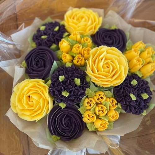 65 Pieces Stainless Steel Different Large Russian Flower Piping Tips Kit - color: SILVER MRF0007