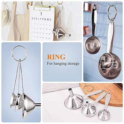 Small Funnels for Filling Bottles Stainless Steel Kitchen Funnels (Long) - size: Long-handled