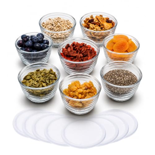 Libbey Baker's Basics 8-Piece Small Glass Bowls with Plastic Lids - color: Small Bowls/w Lids 8