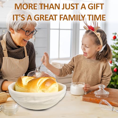 9 Inch Banneton Bread Proofing Basket Set of 2 with Cloth Liner