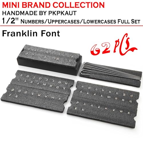 62Pcs 1/2" Custom Branding Iron for Wood, Leather Branding Stamp - size: 62PCS 1/2" Number/Uppercase&Lowercase Letters Set