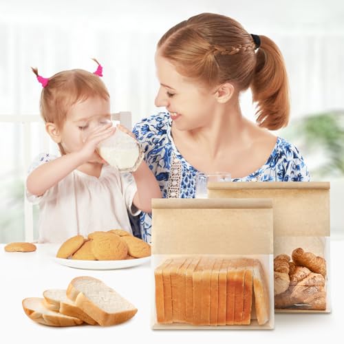 Ohuimrt Paper Bread Bags for Homemade Breads, 50 PCS, 11" x 8.7" x 4.3" - size: 11 x 8.7 x 4.3 inch