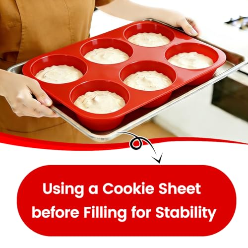 CAKETIME Silicone Muffin Pans for Baking, 2 Packs Jumbo 6 Cups and Mini 24 Cups for Baking Muffins, Cupcakes, Egg Bites, and Frittatas - size: 24-Cup Mini & 6-Cup Jumbo