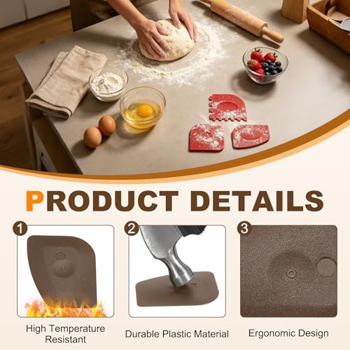 uxcell 3Pcs Oval Pan Scraper 3x2.4Inch Plastic Kitchen Pot Scrubber Brown - color: Brown