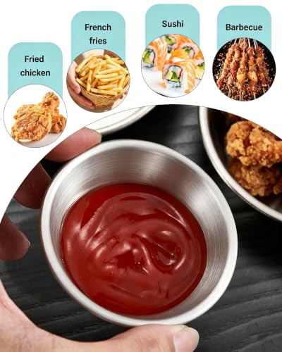 Dipping Bowls, Silver, 3.15 Inch, 10 Pack - color: Silver