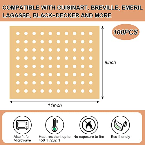 BYKITCHEN 9x11 Inch Perforated Air Fryer Parchment Paper Liners, 100pcs - size: 9x11inch