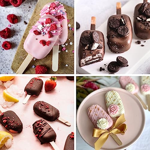 WMKGG Popsicle Silicone Molds Set, 2 PCS Ice Cream Mold(Standard Size/Pink) - color: Pink