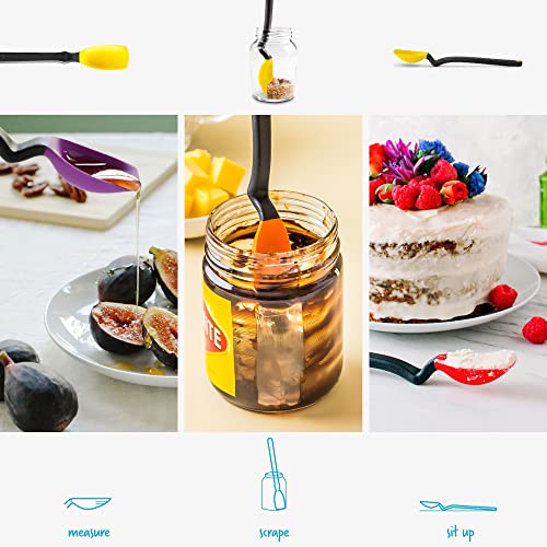 Dreamfarm Mini Supoon Non-Stick Sit-Up Silicone Scraping Cooking Spoon, Jar Scraper Measures 5ml Tsp - 8" Yellow - color: Yellow, size: Mini