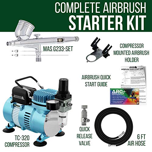 Master Airbrush Cool Runner II Pro Set G233 Gravity Airbrush Kit with 3 Tip