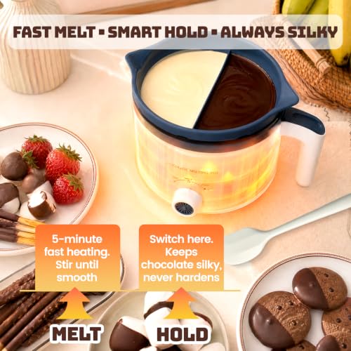Electric Chocolate Melting Pot with Accessories & 2 BPA-Free Insert Pots