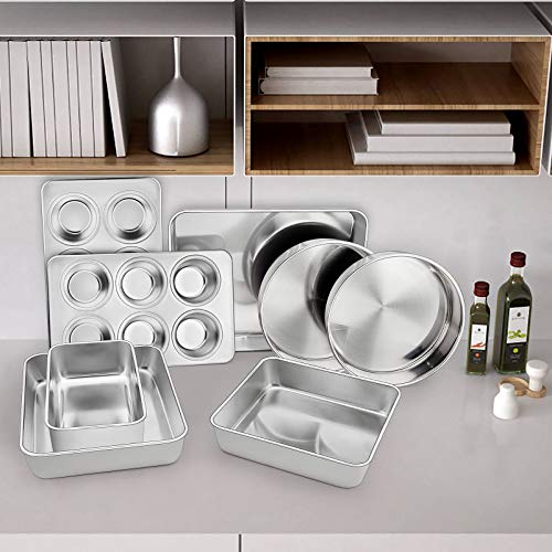 TeamFar Stainless Steel Bakeware Set of 8