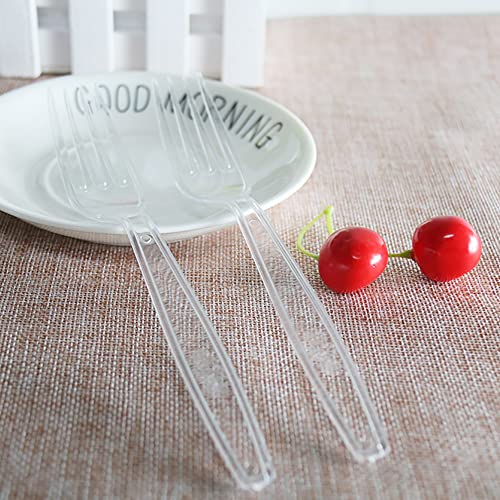 MOACOCK 500 Count Heavy Weight Clear Disposable Plastic Forks - color: Clear